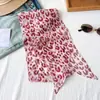 Bufanda de Seda con Estampado de Leopardo Retro Nueva para Primavera y Verano para Mujer, Accesorio Largo para el Cuello, Bufanda Elegante, Cinta, Accesorio de Alta Gama de Moda