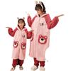 Pijama de inverno por atacado para pais e filhos, roupão de lã coral espesso com forro de lã, camisola, roupa de casa, pode ser entregue em nome de uma peça
