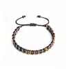 Amazon Más Vendido Transfronterizo Pulsera de Piedra Negra para Hombre, Pulsera Elástica de Piedra Negra con Cuentas de Moda para Hombre al por Mayor