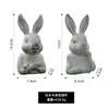 Estilo Europeu e Americano Artesanato Vintage de Resina Imitação de Bronze Antigo Coelho de Orelhas Longas Ornamento de Mesa Animal Criativo Paisagismo Decoração de Jardim