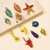 Folhas Europeias e Americanas Gotejando Óleo Manga Milho Berinjela Aço Titânio Pingente DIY Colar Feminino Estrela do Mar Acessórios de Joias de Aço Inoxidável
