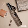 Paraguas Plegable Automático Triple Elefante Idle, 12 Varillas, Resistente al Viento Fuerte y a la Lluvia, Tela de Paraguas Engrosada, Paraguas Plegable Automático, Estilo de Negocios, Mango de Mijo para Hombres