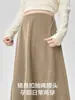 Falda de maternidad para otoño e invierno, falda de paraguas línea A estilo francés, falda larga sin soporte para el vientre, ropa de maternidad talla grande para mujeres menudas, atuendo de otoño