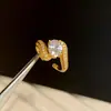 Anillo Abierto de Perla Redonda con Circonita Estilo Ins Coreano Lujo Ligero Sensación de Alta Gama Anillo para Dedo Índice Joyería de Mano Versátil de Nicho para Mujeres