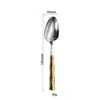 Cuchillo, Tenedor, Cuchara de Acero Inoxidable 304 con Mango de Bambú, Cuchillo para Filete de Restaurante, Cuchara de Mesa, Cuchara de Postre, Juego Creativo de Vajilla Occidental