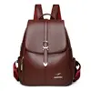 Mochila 2025 Verão Novo Estilo Japonês e Coreano Elegante e Simples Mochila Escolar para Estudante Bolsa de Viagem Couro Macio Grande Capacidade Bolsa Feminina