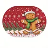 Los manteles individuales navideños más vendidos de Temu, manteles redondos decorados con muñecos de nieve navideños, tapetes de mesa de vinilo impresos no impermeables