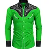 Moda Masculina Transfronteriza Nueva Camisa Estampada Estilo Oeste Americano Camisa Suelta de Manga Larga Estampada
