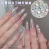 Accesorios de Arte para Uñas de Flor Colorida de Cinco Pétalos Populares Transfronterizos Flores Pequeñas Blancas de Resina Estéreo Accesorios de Diamantes para Uñas Portátiles DIY