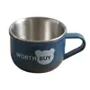 Taza de acero inoxidable 304 con asa, taza de leche para niños, taza de aprendizaje para beber, taza de beber para el hogar y el jardín de infantes