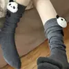 Meias de Verão Finas Absorventes Respiráveis Versáteis para Panturrilha Meias Largas Panda de Desenho Animado Feminino Loli Japonês Jk Menina Macia