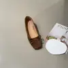 Mocasines de conducir franceses, estilo Chanel, 2026, aumento de altura oculto, punta cuadrada, para mujer, de lunares, mocasines sin cordones, de corte bajo, con lazo