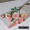 7 flores artificiais de rosa com borda queimada vintage, flores artificiais, flores secas para sala de estar, casamento, decoração externa, itens decorativos, adereços de fotografia
