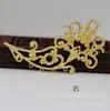 Jóias DIY Cobre Cor Ouro 24K Preservação de Cor 61*31mm Oco Acessórios de Conexão Pareados Material para Grampo de Cabelo Feito à Mão B943