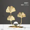 Adornos Creativos de Bola de Cristal Tortuga Hoja para Entrada Mueble de TV Oficina Sala de Estar Gabinete de Vino Artesanías Metálicas para el Hogar