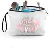 Bolsa de Lona Impresa con Cremallera de Venta Caliente Transfronteriza Gran Capacidad para Tarjeta de Identificación Pasaporte Libro Almacenamiento Conveniente Bolsa de Cosméticos para Mujer