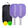 Palas de pickleball fabricadas en fábrica, con material de fibra de vidrio, paneles de nido de abeja y diseños impresos coloridos, adecuadas tanto para deportes de interior como de exterior