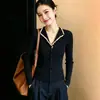 2026 Estilo Fragancia Pequeña Cuello Solapa Manga Larga Cardigan de Punto Engrosado para Mujer Otoño Invierno Nueva Moda Estilo Corto Suéter Top Interior