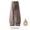 2026 HK26326 Pantalones de Pierna Curva Base Blanca Plus Velvet Tipo Lino Plus Velvet M-5XL HK26946-Especial P25
