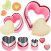 Amazon Juego de 5 Moldes para Sándwiches en Forma de Corazón, Molde para Galletas de Acero Inoxidable en Forma de Corazón, Molde para Cortar Pan de Frutas