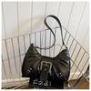 Bolsa de Ombro Axilar Estilo Americano Retrô Commuter Grande Capacidade Plissada 2025 Novo para Mulheres