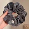 Goma para el pelo con estampado estilo Academia Melard para mujer, scrunchie de satén con malla de estampado de leopardo vintage, banda elástica de alta elasticidad y duradera