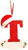 Letra Inicial de Navidad con Gorro Rojo Decoración de Letra, Decoración Colgante para Árbol de Navidad DIY Colgante Personalizado Regalo