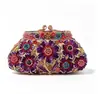 Bolsas de Noche con Incrustaciones de Diamantes Transfronterizas Listas para Enviar, Bolsos de Diamantes de Estuche Duro Metálico Hueco, Vestidos de Banquete de Comercio Exterior
