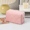 Bolsa Cosmética de Pana de Gran Capacidad a Cuadros Bolsa de Almacenamiento para Lápices Labiales Algodón Acolchado Bolsa de Almacenamiento para Audífonos y Cables de Datos
