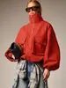 Bestseller transfronterizo europeo y americano, cortavientos de estilo simple con cuello alto y media cremallera, corte holgado, hombros caídos, chaqueta casual versátil