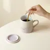 Taza de Cerámica con Tapa de las Dinastías Tang y Song, Alto Valor Estético, Diseño de Montaña Degradada, Regalo de Cumpleaños, Taza de Agua para el Hogar, Taza de Café, Taza de Leche