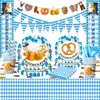 Decoración de Mesa para Fiesta Temática Oktoberfest Traje Patrón de Festival Oktoberfest Plato de Papel Vaso de Papel