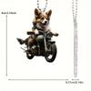 Pingente para Moto Cachorro Carro Plano de Acrílico Acessórios para Mochila Decoração de Casa Pingente de Mochila Pendurado na Árvore de Natal