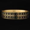 Pulseira de cola preta de aço inoxidável de algarismo romano quente transfronteiriço europeu e americano hip hop popular fabricantes de aço de titânio fornecimento