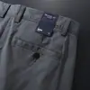 Calças Retas de Algodão de Fibra Longa Ultra Macio com Elastano para Primavera e Verão, Finas e Respiráveis, Corte Amplo para Uso Casual de Negócios Masculino