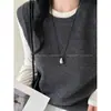 Estilo Minimalista ~ Collar Colgante Ajustable de Gota de Agua Plateada para Mujer Cadena Larga Versátil de Alto Nivel para Suéter Accesorios