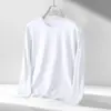 2026 Camiseta Fina de Manga Longa Cruzada Sudeste Asiático Roupas de Outono Camiseta de Base Versátil Top Masculino Gola Redonda Manga Longa Corte Reto