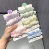 Lazo para el cabello con forma de perla color caramelo para el intestino delgado, malla floral, combinación de cuerda para la cabeza, estilo coreano, banda de goma de alta calidad, bonita cuerda para el cabello que combina con todo.