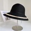 Sombrero de Sol Sencillo Estilo Coreano de Rafia para Mujer Verano Ala Ancha Protección Solar Sombrero de Paja Vacaciones Viaje Sombrero de Pescador Sombrero Cubeta Moderno
