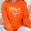 Moletons Impressos Mais Fortes Que a Tempestade Moletons Casuais Femininos Gola O Moletons de Outono Moda Top Xadrez