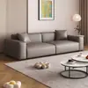 Subsídios Governamentais para Sofás de Bloco em Couro Encerado Estilo Retrô, Sofás Simples Estilo Meio do Século para Apartamentos Pequenos na Sala de Estar