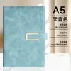 Caderno a5 logo personalizado escritório comercial caderno de alta aparência conjunto caixa de presente couro macio fivela planejador