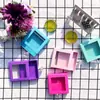 Cajas para Pestañas Multicolores con Ventana en Stock, Cajas tipo Cajón Transparentes Cuadradas con Ventana y Asas, Cajas de Empaque, Cajas de Empaque para Cosméticos