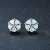 Novedad Estilo Japonés y Coreano Pendientes de Flor de Diamante Platino Aobo para Mujer Pendientes Simples Elegantes Personalizados Versátiles Pendientes