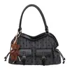 Bolso de mujer retro de gran capacidad 2026 nuevo otoño casual a lunares rayado bandolera gamuza ligero bolso de axila