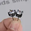 Pendientes de Cristal de Zirconia Blanca Redonda con Garras Cuatro, Explosiones Blancas K Blancas de Shein Transfronterizos para Mujer, 8 mm, Joyería de Oreja Simple de Moda Versátil