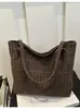 Bolsa de Lã Estilo Novo 2026 para Mulheres, Bolsa Tote Casual de Ombro e Transversal de Grande Capacidade para Compras, Moda para Trabalho e Dia a Dia