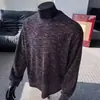 Nuevas tendencias de moda de otoño e invierno: Camisetas elegantes de manga larga para hombre, con corte relajado, diseño único y cuello redondo, perfectas como capa base