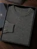 Suéter de Cachemira de Cuello Redondo Plano de Nuevo Estilo para Hombre, Suéter de Punto para Capa Interior, Suéter de Cachemira Cálido para Otoño e Invierno, Suéter Pulóver