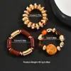 Pulseras Retro de Acrílico con Perlas Europeas y Americanas con Diseño Exagerado, Pulseras Apilables Versátiles de Perlas Irregulares y Piedra de Lava para Mujer